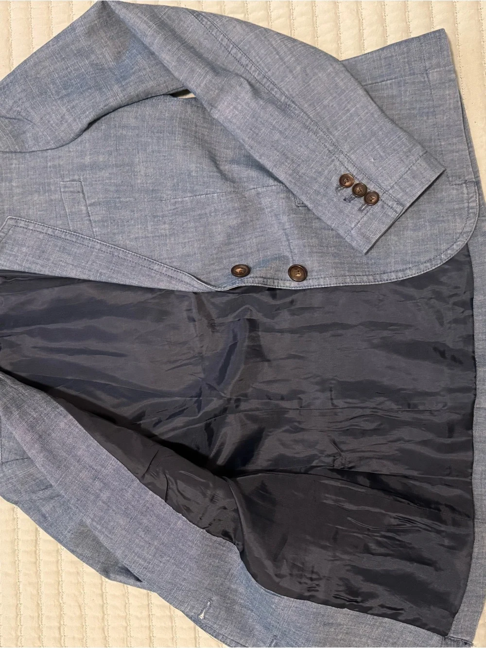 J. Crew Blue Chambray Tailored Blazer